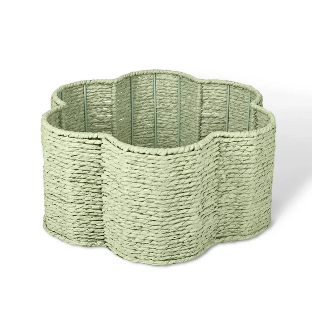 Target Bullseye Playground Green Flower Shaped Novelty Open Woven Basket, 2026